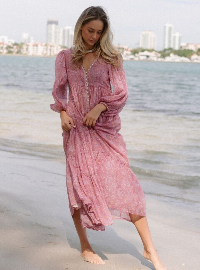 Adira Pink Maxi Dress
